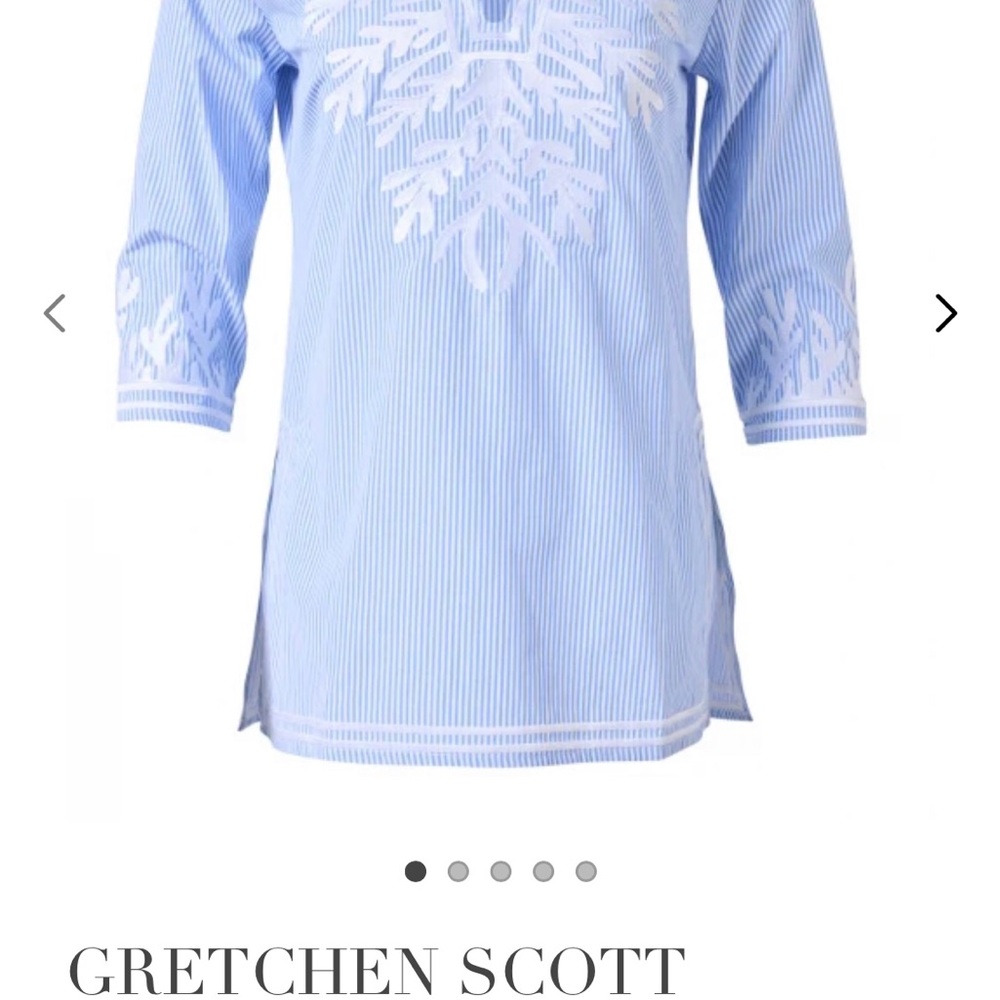 Gretchen Scott Designs Blue and White Tunic